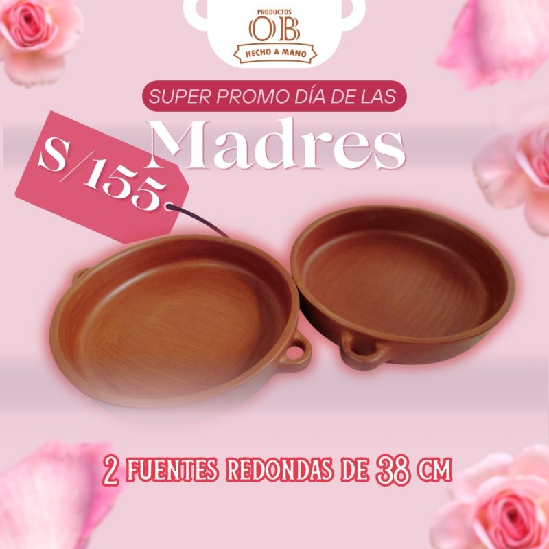 2 fuentes redondas de 38 cm